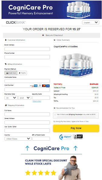  Cognicare Pro Secured order form